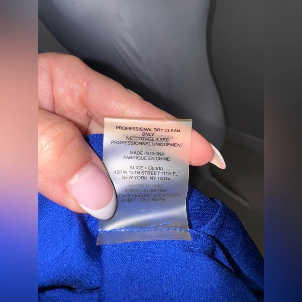 Alice + Olivia Clover Lace Backless Guipure Dress Bodycon in Cobalt Blue/ US 2-4 - Picture 8 of 9